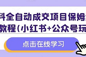 学科全自动成交项目保姆级SOP教程 含资料 小红书+公众号玩法