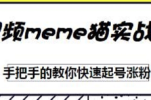 短视频meme猫实战项目,手把手的教你快速起号涨粉