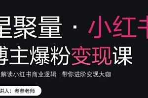 小红书博主爆粉变现课,带你进阶变现大咖