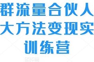 社群流量合伙人训练营,三大方法实战变现