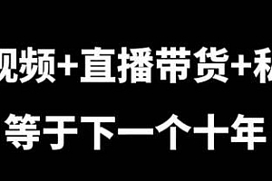 大佬7年实战经验总结,短视频+直播带货+私域等于下一个十年