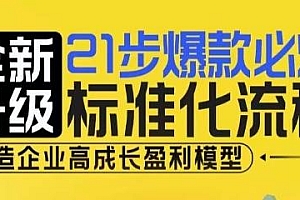 电商21步爆款必爆标准化流程,打造企业高成长盈利模型