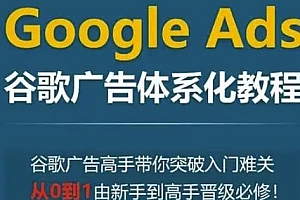 Google Ads谷歌广告体系化教程,从0到1由新手到高手晋级必修