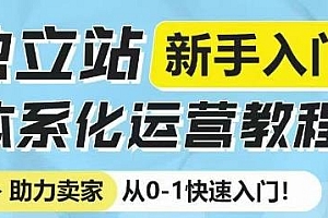 独立站新手入门体系化运营教程,从0-1快速入门