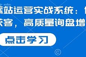 国际站运营实战系统,高质量询盘增长课