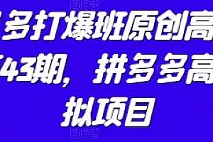 拼多多打爆班原创高阶技术第43期,高单价虚拟项目