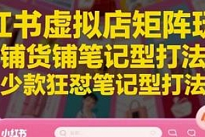 小红书虚拟店矩阵玩法,少款狂怼笔记型打法,铺货铺笔记型打法