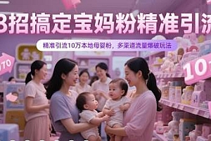 8招搞定宝妈粉精准引流,多渠道流量爆破玩法