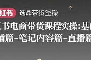 小红书电商带货实操课程完整版