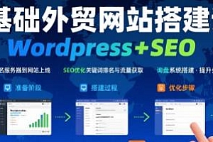 WordPress外贸建站+SEO优化课程,从0到1搭建外贸网站