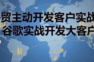 谷歌实战开发大客户,外贸主动开发客户实战课