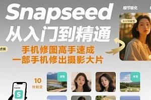 Snapseed从入门到精通,一部手机就能修出摄影大片