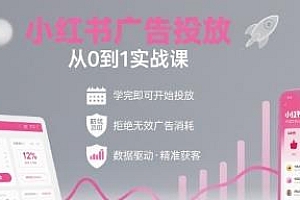 小红书广告投放从0到1的实战课,拒绝无效广告消耗