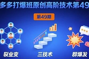 拼多多打爆班 原创高阶技术第49期