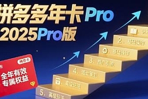 拼多多年卡2025Pro版,从认知到基础、从推广到活动