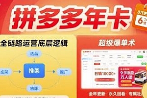 拼多多年卡【8月更新6节】 拼多多超级爆单术